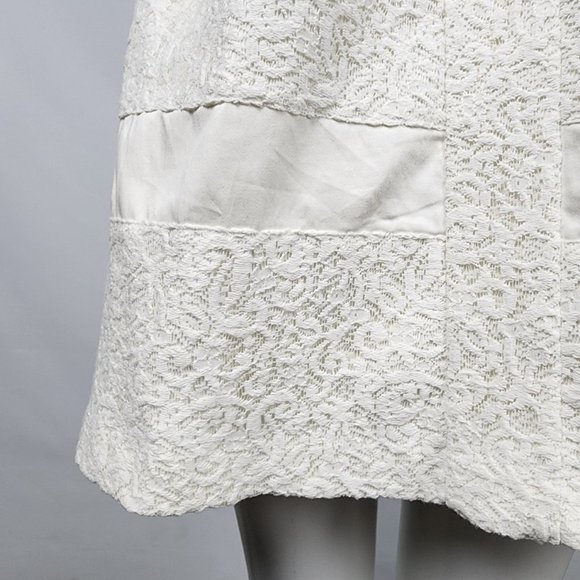 𝅺RW&CO White Lace Cotton Strapless Fit & Flare Mini Dress Size 8 - Picture 4 of 16